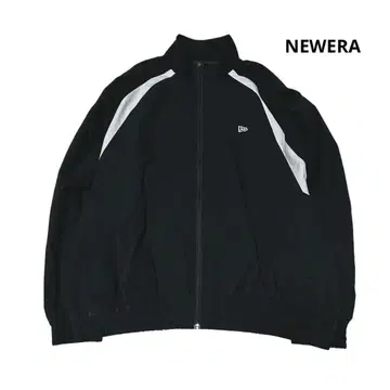 뉴에라 나일론 자켓 블랙 화이트 가슴 자수 로고 XL