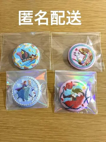 디즈니 자수 캔뱃지 안나, 덤보, 오로라 공주, 아리스토캣