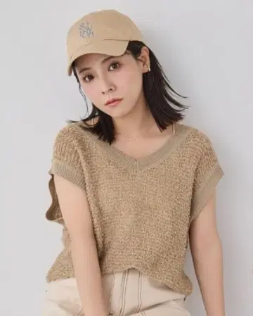 새상품 시마무라 yumi 온라인 한정판 샤기 베스트 베이지 S