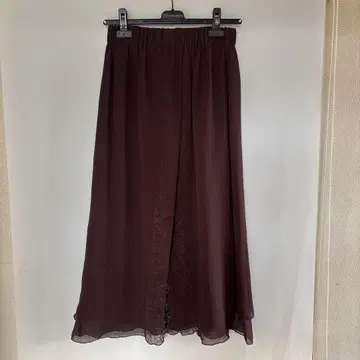 non non dorl 플레어 롱 스커트 브라운