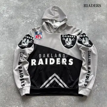 [ NFL ] RAIDERS 레이더스 폴리에스테르 후드티 풀 데코 프린트