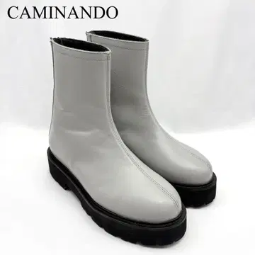 CAMINANDO 카미난도 백 지퍼 부츠 가죽 통굽 모드