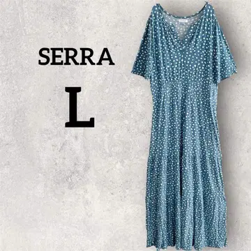 SERRA [ L ] 물방울 패턴 반팔 원피스 포켓 부착