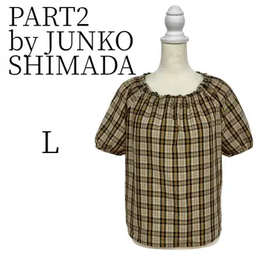 새상품급 JUNKO SHIMADA 베이지 반팔 블라우스 L