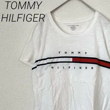TOMMY HILFIGER 반팔 티셔츠 로고 자수 면 100% 얇은 소재