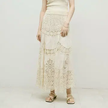 Lutim by u Crochet lace long skirt
