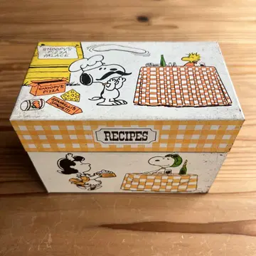 앤티크 빈티지 피넛 스누피 레시피 박스 캔 틴캔