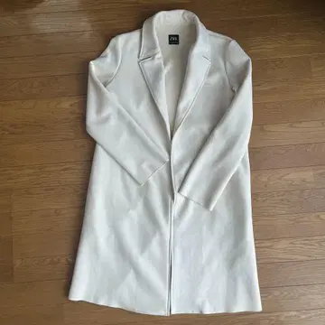 ZARA 화이트 롱 코트 스웨이드풍 사이즈 S