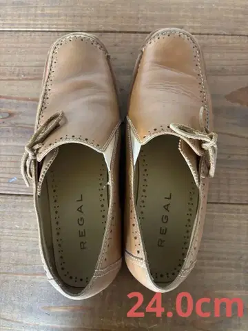 REGAL 가죽 로퍼 24cm 베이지 드라이빙 슈즈