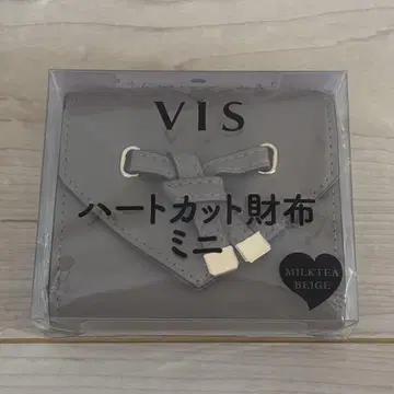 VIS 하트컷 미니 지갑 밀크티 베이지