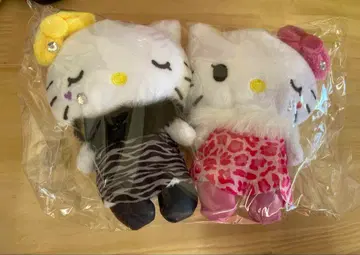 키티 L 사이즈 봉제 인형 키링 2개 세트