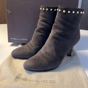 PELLICO 그레이 스웨이드 숏부츠