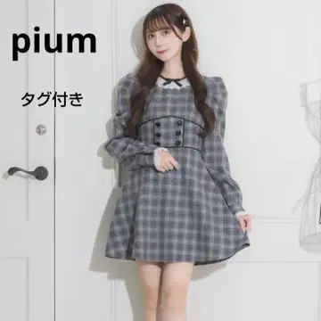 택 포함 새상품 pium 레이스 스칼라 코르셋 미니 원피스 체크