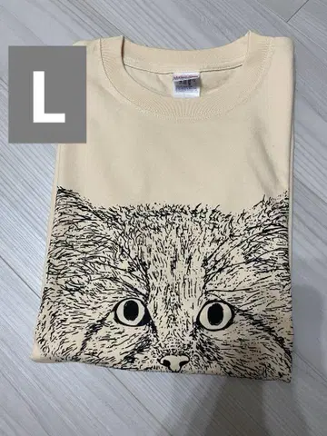 새상품 NEKO FACE 프린트 오리지널 디자인 T셔츠 사이즈 L