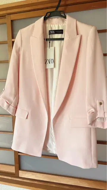 ZARA 핑크 테일러드 자켓 XS