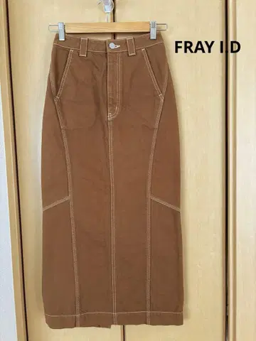 FRAY ID 프레이 아이디 맥시 타이트 스커트 스티치 0 카멜
