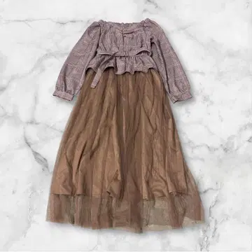 M459 마제스틱 레곤 긴팔 절개 원피스