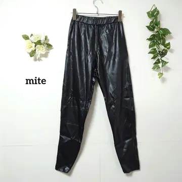 택 포함 mite 인조 가죽 팬츠 합성 피혁 사이드 지퍼