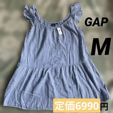 [택 포함 새상품] GAP 라이트 블루 프릴 슬리브리스