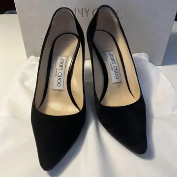 JIMMY CHOO 블랙 스웨이드 하이힐