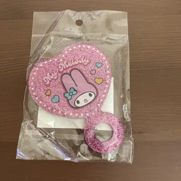 마이멜로디 키디랜드 한정판 하트형 핸드 거울 라메 글리터 반짝반짝
