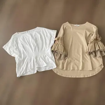 FENNEL soeur7 프릴 달린 반팔 티셔츠 2종 세트
