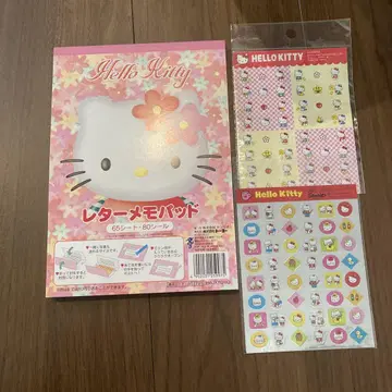헤이세이 레트로 산리오 Hello Kitty 레터 메모패드와 씰