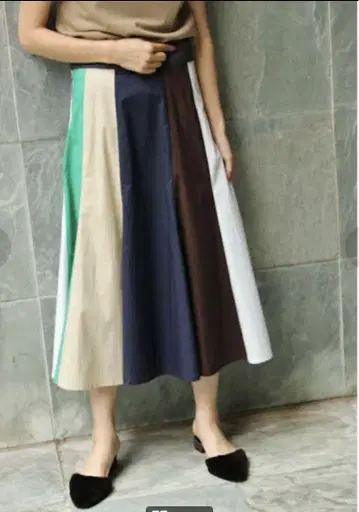 IENA(LA BOUCLE) 멀티 컬러 파라솔 스커트