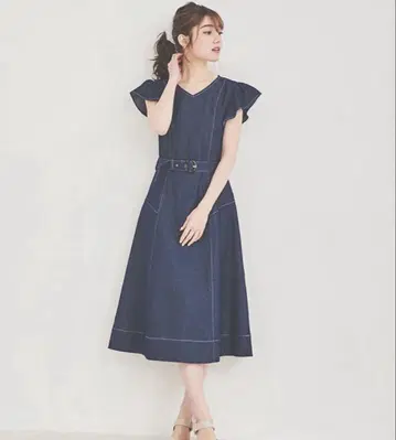 레스 빠세 LAISSE PASSE 스티치 데님 원피스