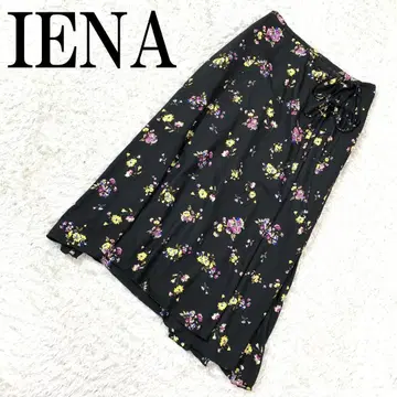 IENA 이에나 플레어 스커트 꽃무늬 블랙 38 B9987