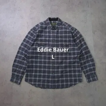Eddie Bauer 플란넬 셔츠 L 그레이 체크