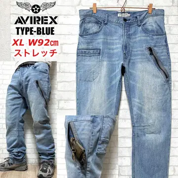 AVIREX TYPE BLUE 7 포켓 스트레치 데님 팬츠 부시
