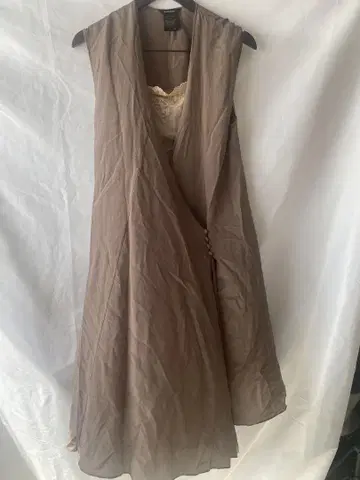 실크 100% 원피스 & 큐프라 100% 이너 드레스 세트