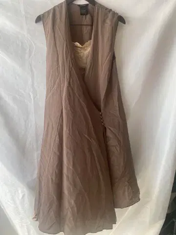 실크 100% 원피스 & 큐프라 100% 이너 드레스 세트