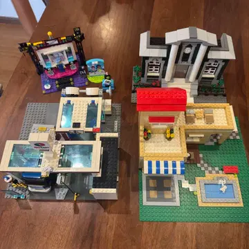 LEGO 레고 건물 학교 주유소 분수 빨간 지붕 세트 7993