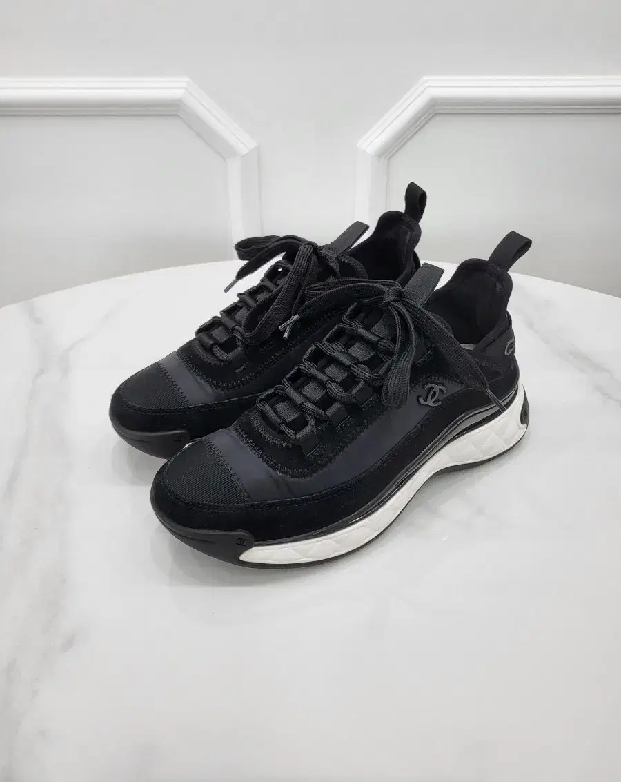 샤넬 믹스드파이버 스니커즈 G35617 35 블랙