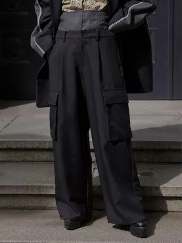 아메리 DENIM LIKE CORSET WORK PANTS