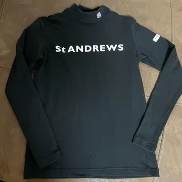 St ANDREWS 블랙 긴팔 하이넥 티셔츠 S 사이즈
