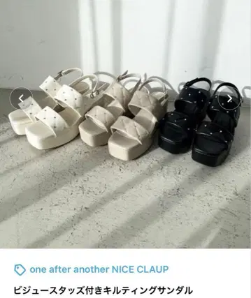 비쥬 스터드 부착 퀼팅 샌들 NICE CLAUP