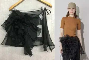 MARGE 마지 25ss 택 포함 신품급 숏 랩 스커트 블랙