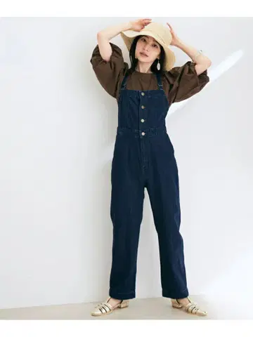 Lee 다크 블루 버튼 오버롤