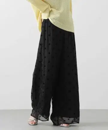 Favori 그레디 브릴리언트 오간 도트 와이드 팬츠 A25487
