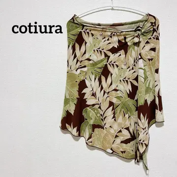 cotiura 플라워 프린트 랩스커트