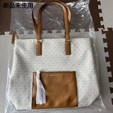 MICHAEL KORS 토트백 브라운/화이트