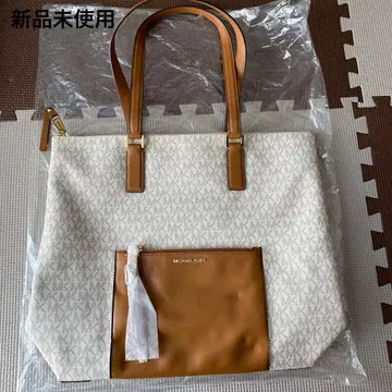 주말 특가! MICHAEL KORS 토트백 브라운/화이트