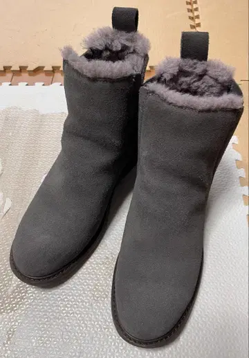 에뮤 양가죽 사이드 고어 부츠 25cm 차콜 그레이