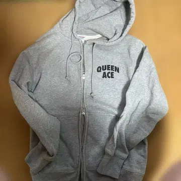 QUEEN ACE 그레이 집업 후드티