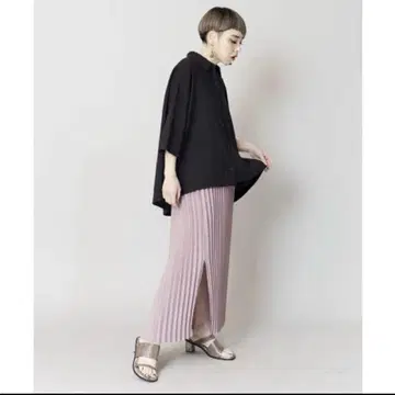 새상품 택 포함 오즈모시스 롱 스커트 플리츠 스커트 여성용 핑크