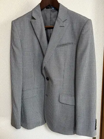 가격 대폭 인하 A.S.M. 체크 무늬 비즈니스 정장 그레이 상하의 세트