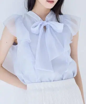 VIS 샤이니 보타이 프릴 블라우스
